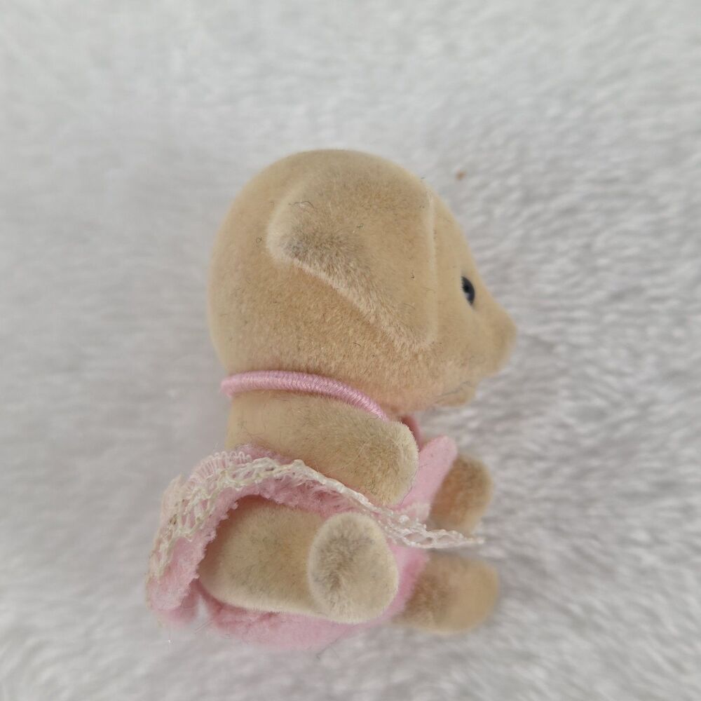 Vintage Calico Critters Rabbit & Puppy Baby Figures Flocked Miniature Lot of 2 - Picture 11 of 13